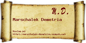 Marschalek Demetria névjegykártya
